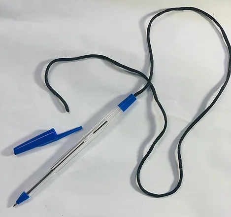 Corded Ballpoint Pen Med 10mm Blue Each   Buy in Multiples of 12 