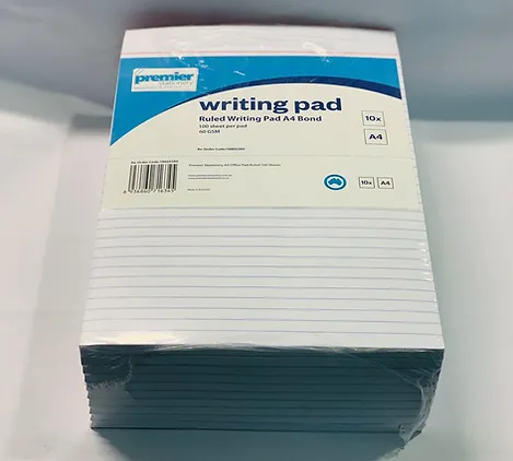 Premier Writing Pads Ruled A4 7mm Bond Paper 60gsm Pack10pads