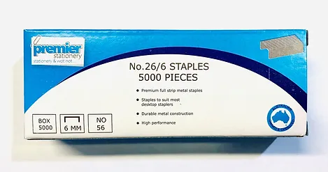 Premier No 266 Staples 6MM  Box of 5000 Buy in Multiples of 12
