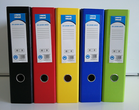 Premier Linen Lever Arch File A4  75mm Spine  Assorted Colors  Pack of 5