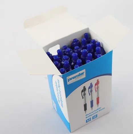 Premier Retractable Ballpoint Pen Blue  10 mm Medium Tip  Pack of 25 Pens