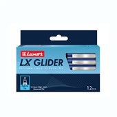 Luxor LX Glider Refillable Liquid Ink Roller Pen  Blue  Smooth German Ink Waterproof  Consistent Flow Pack of 12