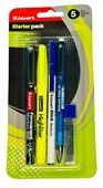 Luxor Starter Pack  5 Pcs Marker Highlighter Ball Pen Mechanical Pencil  Leads