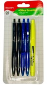 Luxor Office Essential Pack of 5  Ball Pens  Highlighter