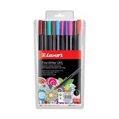 Luxor Fine Writer 045 Pack of 10  Assorted Colors  Fine Tip Writing  Drawing Pens