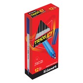 Luxor Trios Icy Ball Pen  Black Ink 1mm Tip  Smooth Writing Ball Pens Box of 12