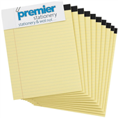 Legal Writing Pads Yellow  Premium Pad Ruled A4  50 Leaf 2 Sides Yellow Pack10
