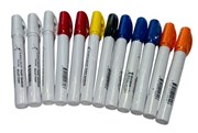 Bibbulmun Paint Markers Metal Barrel Bullet Tip  13mm Assorted Box of 12  2 x Blue  2 x Black  2 x Orange  2 x Red  2 x White  2 x Yellow 