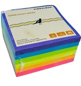 Bibbulmun Super Sticky Notes  101mm x 101mm 6 Neon Colours 600 Sheets Pack of 6