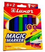 Luxor Magic Marker Pen Set  Pack of 8 6 Colors  2 Color Changers