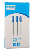 Premier Ballpoint Pens Blue  10mm Tip  Box of 50 Pens  Great Value  Super Quality Buy in Multiples of 6