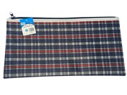 Premier Tartan Pencil Case  Large 340mm x 170mm  Zippered Stationery Pouch Fits 300mm Ruler
