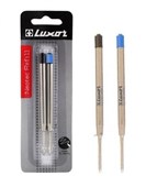 Luxor Neotec Ballpoint Pen Refills  Black  Blue Ink  Parker Compatible  Pack of 2