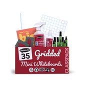 ShowMe Classpack of 35 A4 GriddedPlain Whiteboards with Pens Erasers  2 FREE Cleaners