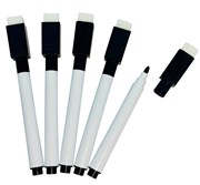 Magnetic Black Whiteboard Markers  Pack of 5 with Eraser Tip  Magnetic Cap