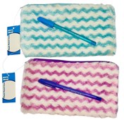 Premier Plush Pencil Case Set of 2  Soft Furry Zip Pouches  Turquoise  Purple  210mm x 120mm